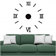 Saliekams,sienas pulkstenis ar melniem romiešu cipariem