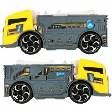 Transporter truck TIR 2in1 parking trailer + 2 cars yellow