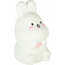 Children's silicone LED night light white with pink bunny