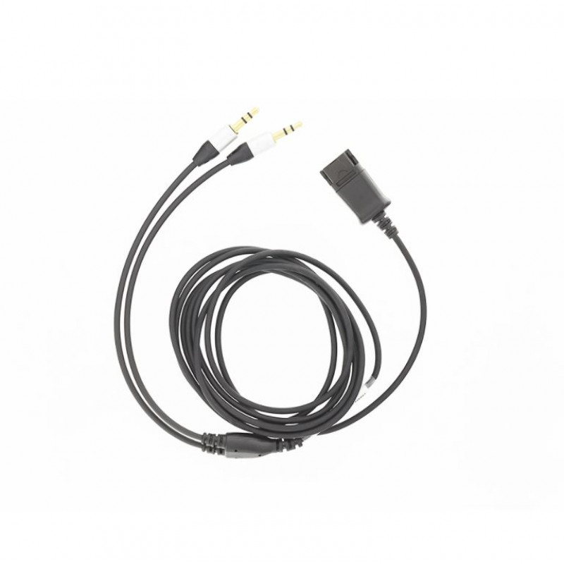 Tellur QD to 2 x Jack 3.5mm adapteris cable 2.2m melns