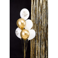 Daudz laimes dzimšanas dienā baloni,Happy Birthday To You,zelta balts 30cm 6gab