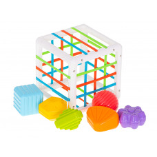 Flexible cube sorter toy plug-in square