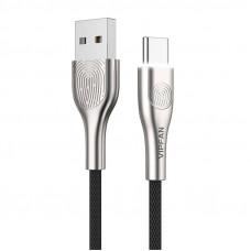 Vipfan USB to USB-C cable Vipfan Fingerprint Touch Z04, 3A, 1.2m (black)