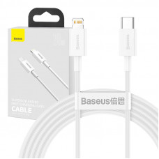 Baseus Superior sērijas USB-C kabelis līdz Lightning, 20 W, PD, 2 m (balts)