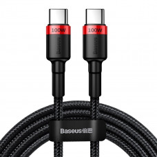 Baseus Cafule PD2.0 100 W zibspuldzes uzlāde USB C tipa kabelim (20 V 5 A) 2 m sarkans+melns