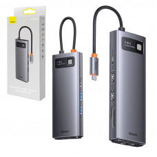 Baseus Hub 9in1 Baseus Metal Gleam Series, USB-C to 2x USB 3.0 + 2x HDMI + USB 2.0 + USB-C PD + Ethernet RJ45 + microSD/SD