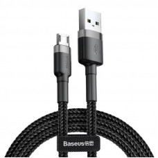 Baseus Cafule Micro USB kabelis 1.5A 2m (pelēks + melns)