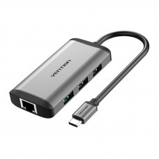Vention Docking Station 6 in 1 USB-C do HDMI, 3x USB3.0, RJ45, PD Vention CNCHB 0,15m gray