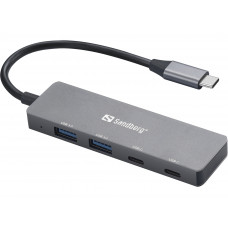 Sandberg 136-50 USB-C līdz 2xUSB-A+2xUSB-C
