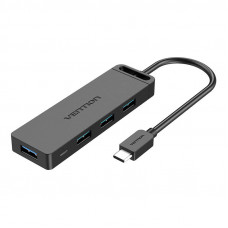Vention Hub 5in1 with 4 Ports USB 3.0 and USB-C cable Vention TGKBB 0,15m Black