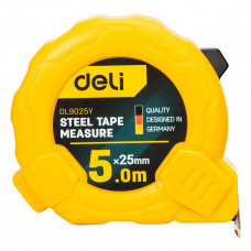 Deli Tools tērauda mērlente 5m/25mm Deli Tools EDL9025Y (dzeltena)