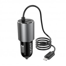 Dudao Car charger  Dudao R5ProL 1x USB, 3.4A + Lightning cable 17W (grey)