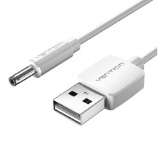 Vention Power Cable USB 2.0 to DC 3.5mm Barrel Jack 5V Vention CEXWF 1m (white)