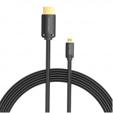 Vention HDMI-D Male to HDMI-A Male Cable Vention AGIBI 3m, 4K 60Hz (Black)