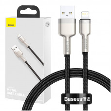Baseus USB kabelis priekš Lightning Baseus Cafule, 2.4A, 0,25m (melns)