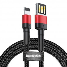 Baseus Cafule divpusējs USB zibens kabelis 2,4A 1m (melns+sarkans)