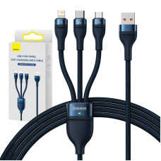 Baseus 3in1 USB cable Baseus USB 3in1 Baseus Flash Series,  USB-C + Micro + Lightning 66W, 1.2m (blue)