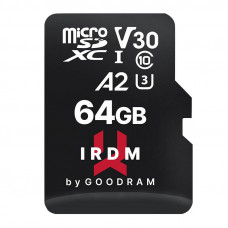 Goodram Memory card Goodram IRDM MicroSDXC 64 GB Class 10 UHS-I/U3 A2 V30 (IR-M2AA-0640R12)
