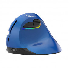 Delux Wireless Vertical Mouse Delux M618Mini BT4.0 + 2.4Ghz 4000DPI RGB (blue)