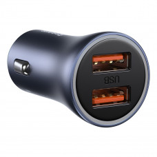Baseus Golden Contactor Pro auto lādētājs, 2x USB, 40W (pelēks)