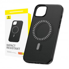 Baseus Magnetic Phone Case for iPhone 15 Plus Baseus Fauxther Series (Black)