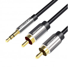 Vention Cable Audio 3.5mm Male to 2x RCA Male Vention BCFBH 2m Black