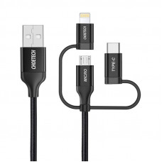 Choetech Cable Choetech IP0030, MFi 3in1, USB-A/Lightning/Micro USB/USB-C, 5V, 1,2m (black)