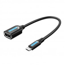 Vention Adapter cable OTG micro USB male to USB-A female Vention CCUBB 2A 0.15m (Black)