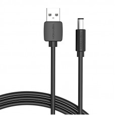 Vention Power Cable USB 2.0 to DC 5.5mm Barrel Jack 5V Vention CEYBG 1,5m (black)