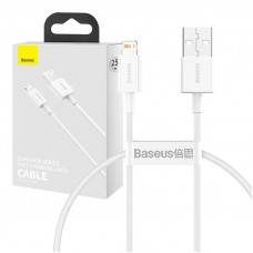 Baseus Superior sērijas USB kabelis uz Lightning, 2,4 A, 0,25 m (balts)