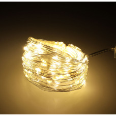 LED dekoratīvie vadu gaismekļi 5m 50LED silti balti