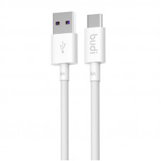 Budi USB to USB-C cable Budi 5A, 1m (white)
