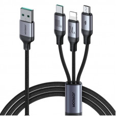 Joyroom Cable Speedy  USB Joyroom SA21-1T3, 3 in 1/ 100W/Cable 1.2m (black)