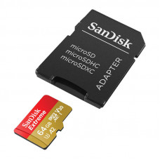 Sandisk Memory card SANDISK EXTREME microSDXC 64 GB 170/80 MB/s UHS-I U3 (SDSQXAH-064G-GN6MA)