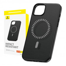 Baseus Magnetic Phone Case for iPhone 15 ProMax Baseus Fauxther Series (Black)