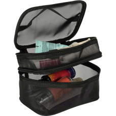 Cosmetic travel organizer folding piled organizer for storing cosmetics accessories black