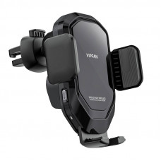 Vipfan Gravity car mount Vipfan W02 with 15W Qi inductive charger (black)