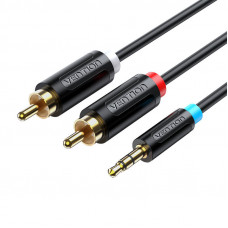 Vention Cable Audio Adapter Cable 3.5mm Male to 2x Male RCA Vention BCLBJ 5m Black