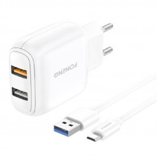 Foneng Fast charger Foneng 2x USB EU36 + USB Micro cable