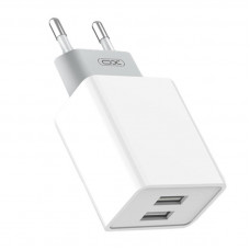 XO Wall charger XO L65, 2x USB + USB cable (white)