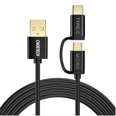 Choetech 2in1 USB cable Choetech USB-C / Micro USB,  (black)