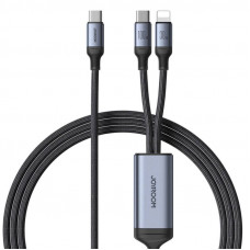 Joyroom Cable Speedy USB-C do USB-C + Lightning Joyroom SA21-1T2/ 100W / 1.5m (black)