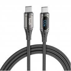 Budi USB-C to USB-C LED cable Budi, 100W, 1.5m (black)