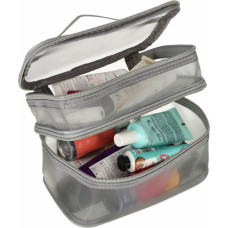 Cosmetic travel organizer folding piled organizer for storing cosmetics accessories gray