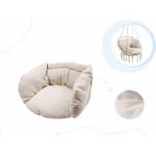 Stork's nest armchair swing with backrest ecru 80cm + cushions
