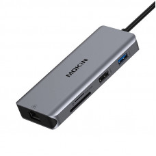 Mokin 9in1 Laptop Docking Station USB C to 2x USB 3.0 + USB 2.0 + 2x HDMI + SD/TF + RJ45 + PD (silver)