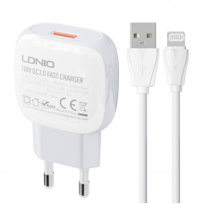 Ldnio Wall charger  LDNIO A1306Q 18W +  Lightning cable