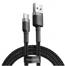 Baseus Cafule kabelis USB-C 3A 0,5 m (pelēks+melns)