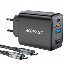Acefast Wall Charger Acefast A17, 65W GaN + kabel USB-C (black)