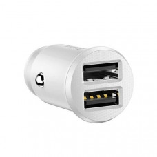 Baseus automašīnas lādētājs 2x USB 5V 3.1A (balts)
